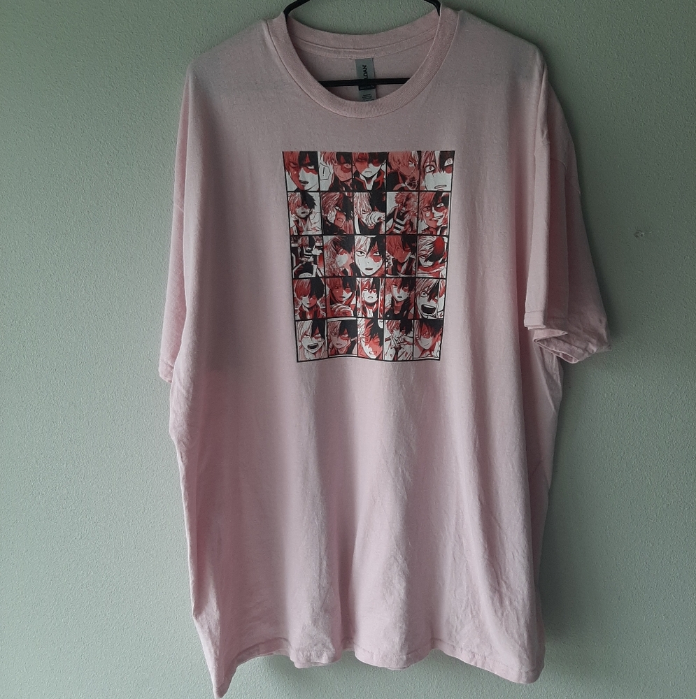 My Hero Academia Todoroki Shoto anime collage graphic t-shirt